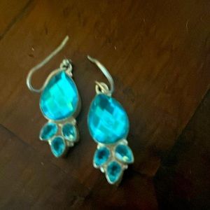Costume aquamarine drop earrings.
